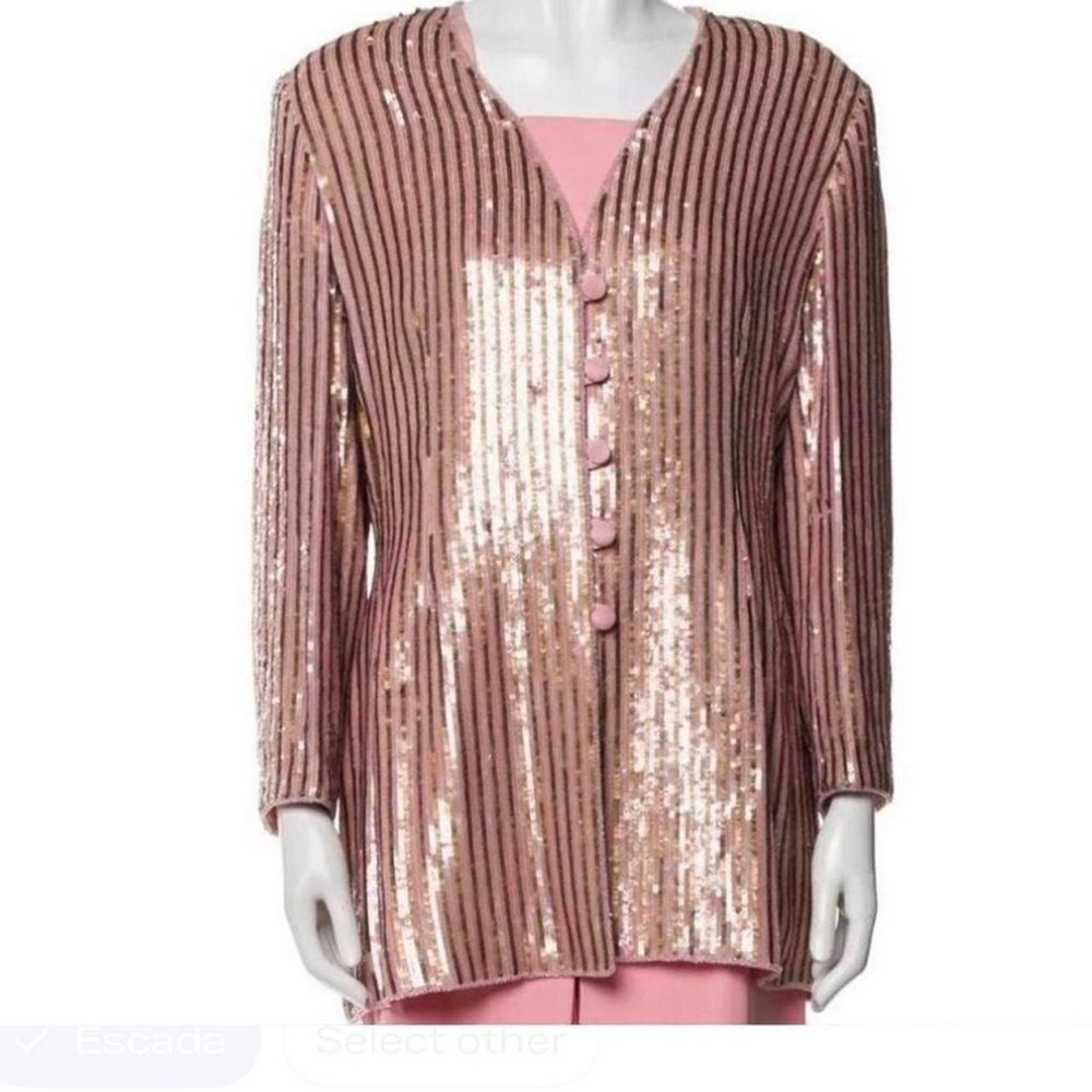 Escada Pink and Gold Sequin Blazer